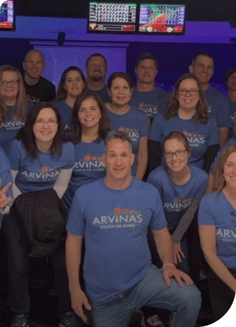 Arvinas employee bowling event