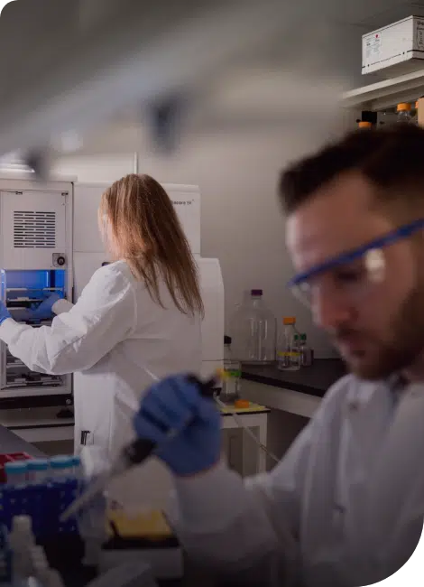 Arvinas scientific staff conducting experiments in lab