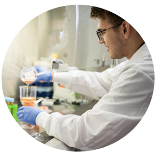 Man doing experiment in Lab
